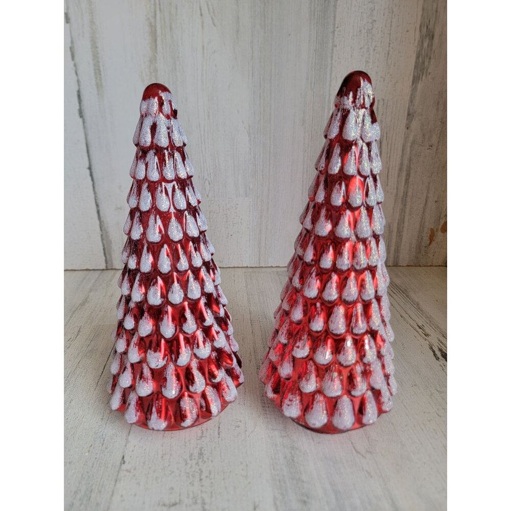 diamond star glass glitter red tree figure set home decor unique